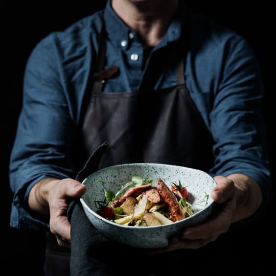 Pasta med stekt färskkorv, svamp & vitlök