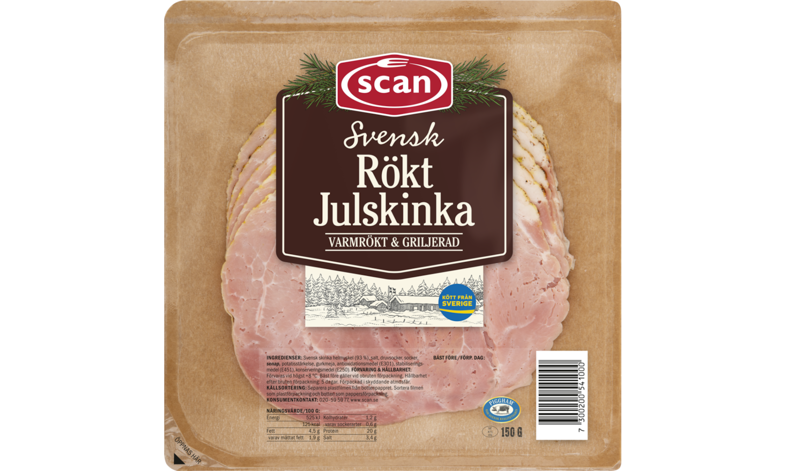 670537 Scan Rokt Julskinka Skivad 150gx6 v1