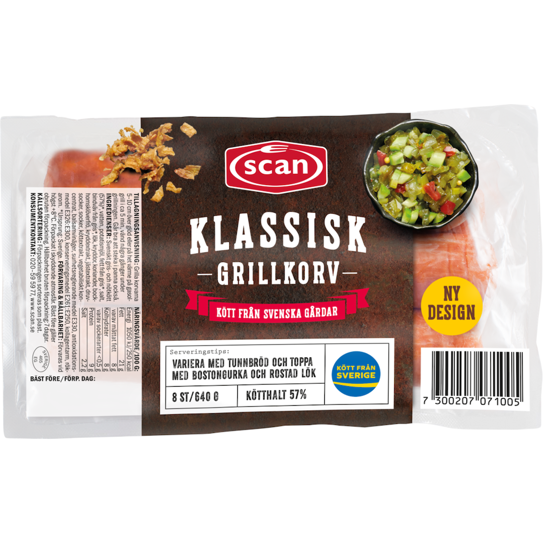 Klassisk grillkorv 640g